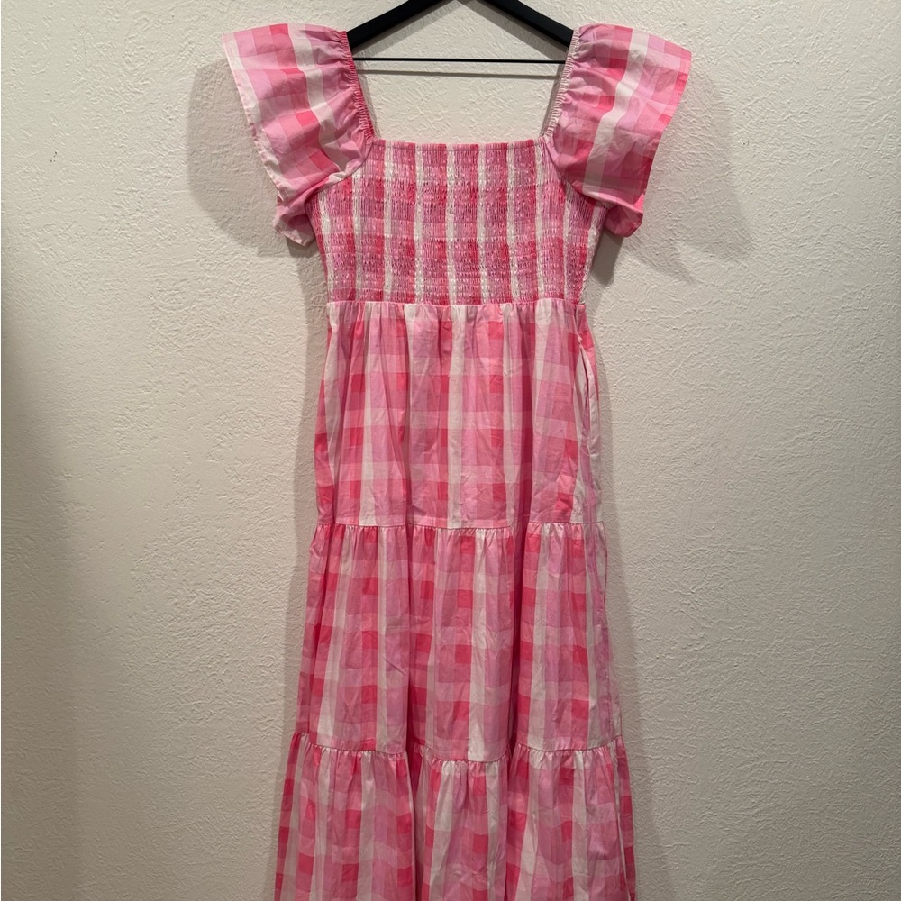 Buddy Love Pink Gingham Maxi Smocked Dress XL
